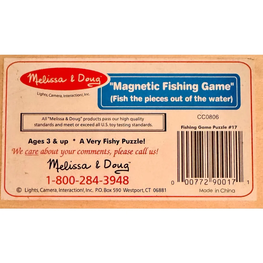 Vintage Melissa & Doug Magnetic Fishing Wooden Puzzle